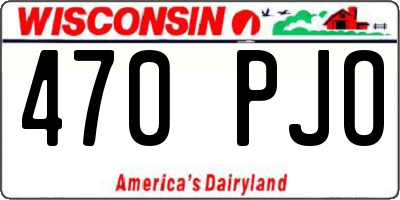 WI license plate 470PJO
