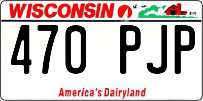 WI license plate 470PJP
