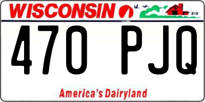 WI license plate 470PJQ