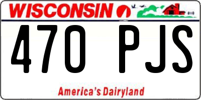 WI license plate 470PJS
