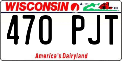 WI license plate 470PJT