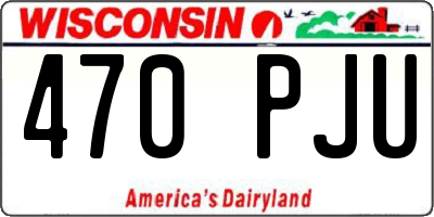 WI license plate 470PJU