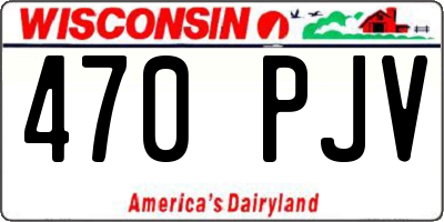 WI license plate 470PJV