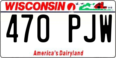 WI license plate 470PJW