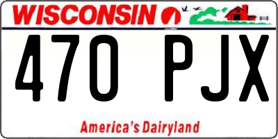 WI license plate 470PJX