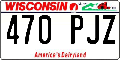 WI license plate 470PJZ