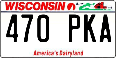 WI license plate 470PKA