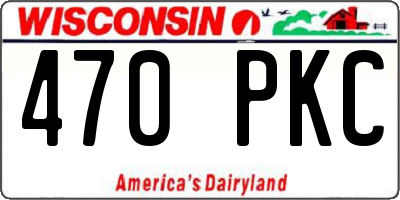 WI license plate 470PKC