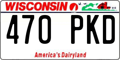 WI license plate 470PKD