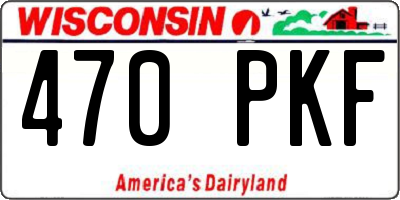 WI license plate 470PKF