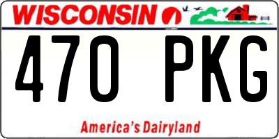 WI license plate 470PKG