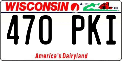 WI license plate 470PKI