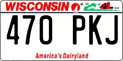 WI license plate 470PKJ