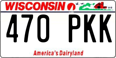 WI license plate 470PKK