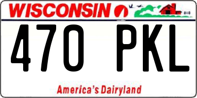 WI license plate 470PKL