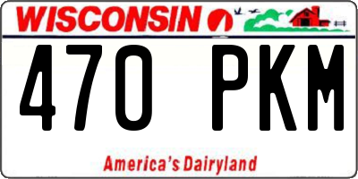 WI license plate 470PKM