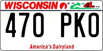 WI license plate 470PKO