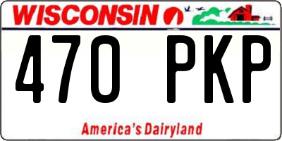 WI license plate 470PKP