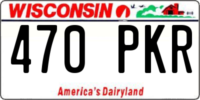 WI license plate 470PKR