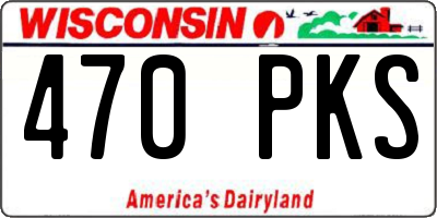 WI license plate 470PKS