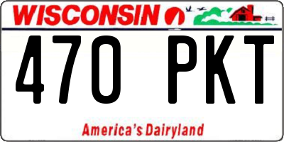 WI license plate 470PKT