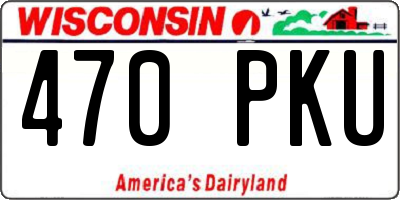 WI license plate 470PKU