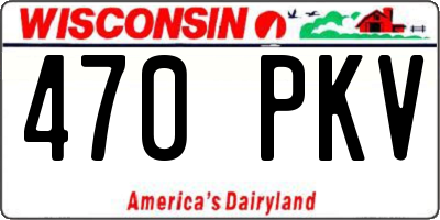 WI license plate 470PKV