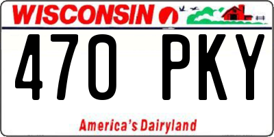 WI license plate 470PKY