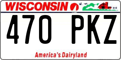 WI license plate 470PKZ