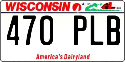 WI license plate 470PLB