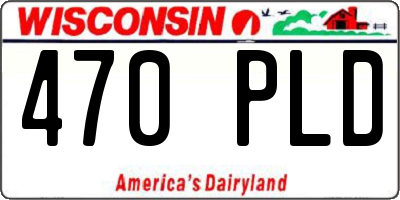 WI license plate 470PLD