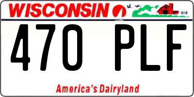 WI license plate 470PLF