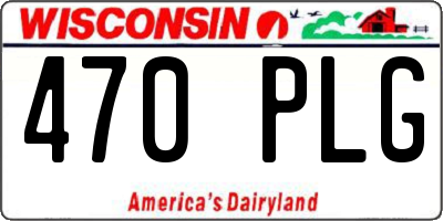 WI license plate 470PLG