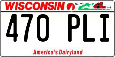 WI license plate 470PLI