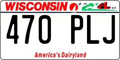 WI license plate 470PLJ