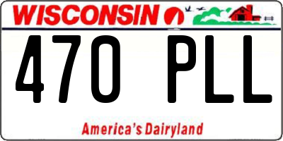 WI license plate 470PLL