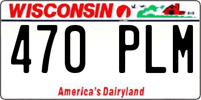WI license plate 470PLM