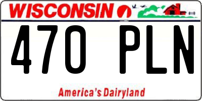 WI license plate 470PLN