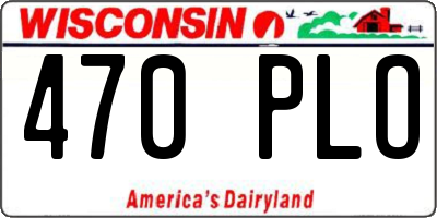 WI license plate 470PLO