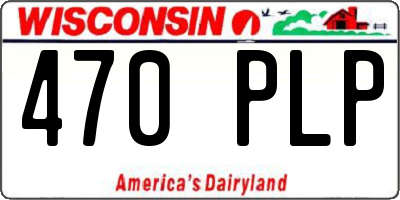 WI license plate 470PLP