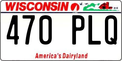 WI license plate 470PLQ