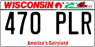 WI license plate 470PLR