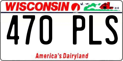 WI license plate 470PLS