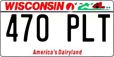 WI license plate 470PLT