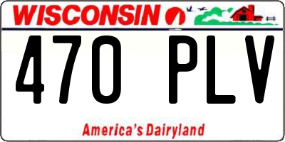 WI license plate 470PLV