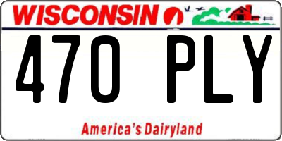 WI license plate 470PLY