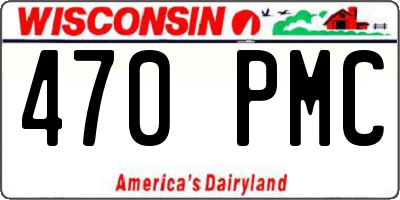 WI license plate 470PMC