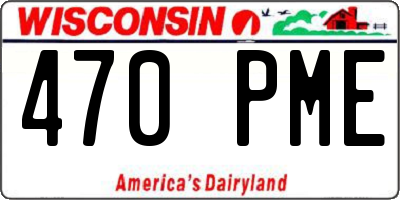 WI license plate 470PME