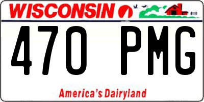 WI license plate 470PMG
