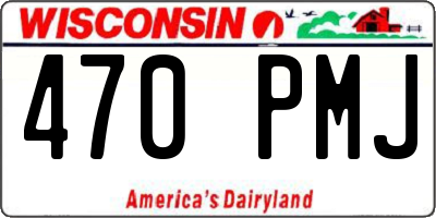 WI license plate 470PMJ